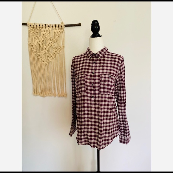 Madewell Tops - Madewell Mini-Plaid Market Popover women’s small